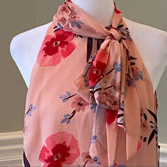 NWT VINCE CAMUTO Peach Floral Sleeveless A-line Dress. SZ 16 - Picture 5 of 15